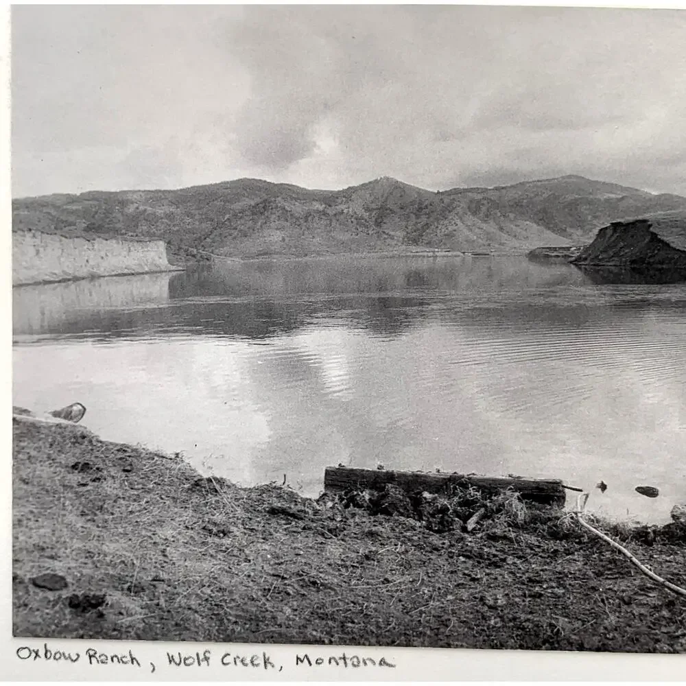 Oxbow Ranch Wolf Creek Montana B&W Photo 1986 Signed Western Holter Lake VTG